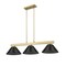 Z-Lite Cobalt Billiard, 3-Light, 14.25 In.W x 49.75 In.L x 10.5 In.H, Modern Gold/Smoke 152MGLD-ARS - alternate 2